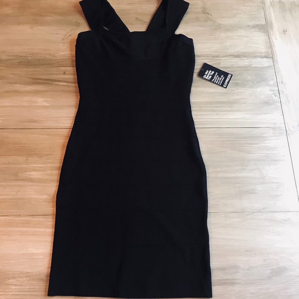 Express Black Bandage Dress Size Small NWT